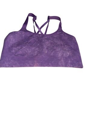 Cacique Purple Tie-Dye Crisscross Seamless Sports Bra